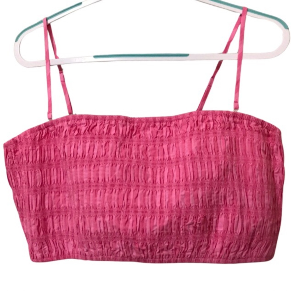 A New Day Smocked Hot Pink Crop-Top